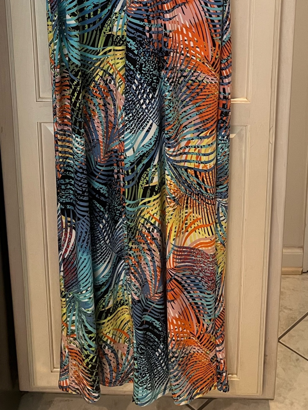 Pappagallo Multicolor Tropical Leaf Print Maxi Dress - Picture 5 of 7